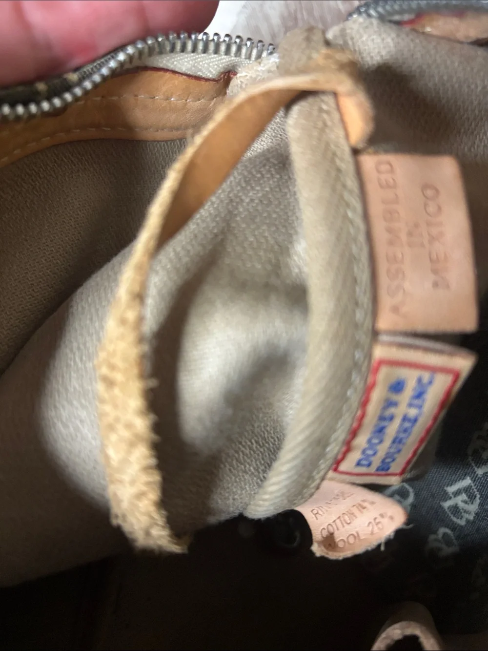 DOONEY & BOURKE AUTHENTIC Monogram Shoulder Bag / Leather Strap & Detail